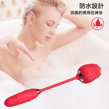 紅玫瑰 吸吮震動按摩棒